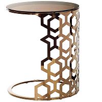 стол приставной gold circle 50x50х60 коричневый, золотой в Костроме