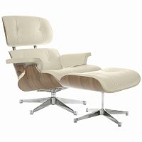 кресло eames style lounge chair & ottoman кремовое в Костроме