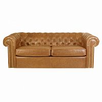 диван chesterfield двухместный прямой коричневый в Костроме