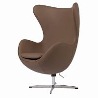 кресло egg chair кожа коричневое в Костроме