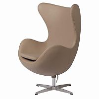 кресло egg chair кожа темно-бежевое в Костроме