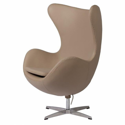 кресло egg chair кожа темно-бежевое в Костроме