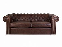 диван chesterfield прямой коричневый со стежкой в Костроме