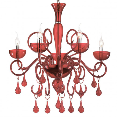 подвесная люстра ideal lux lilly sp5 rosso в Костроме