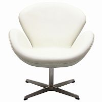кресло swan chair экокожа белое в Костроме