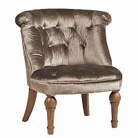 кресло sophie tufted slipper chair серо-коричневое в Костроме