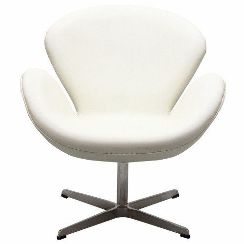 кресло swan chair экокожа белое в Костроме