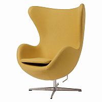 кресло egg chair кашемир желтое в Костроме
