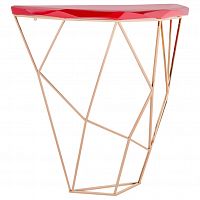 консоль geometric 100x38x90 золото, красная столешница в Костроме