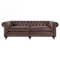 диван chesterfield прямой коричневый на ножках в Костроме