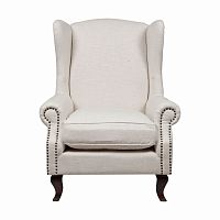 кресло мягкое с ушами белое collins wingback chair в Костроме