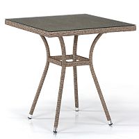 стол из иск. ротанга t282bnt-w56-70x70 light brown в Костроме