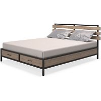 кровать двуспальная 160х200 дуб натуральный neo loft в Костроме