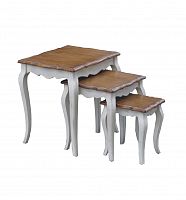 консольные столики комплект mobilier de maison белые с коричневой столешницей в Костроме