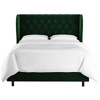 кровать двуспальная 180х200 зеленая с каретной стяжкой reed wingback emerald velvet в Костроме
