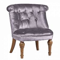 кресло sophie tufted slipper chair вельвет серое в Костроме