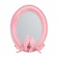 зеркало овальное настенное с птицами розовое pink в Костроме