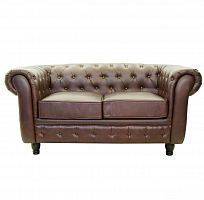диван chesterfield трехместный прямой коричневый в Костроме