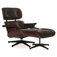 кресло eames style lounge chair палисандр коричневое в Костроме