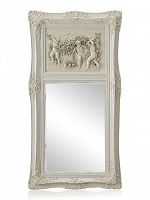 зеркало настенное прямоугольное в высокой белой раме францини distressed chalk white в Костроме
