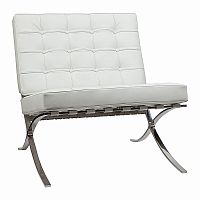 кресло barcelona chair экокожа белое в Костроме