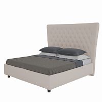 кровать двуспальная 160х200 серо-коричневая из велюра quicksand в Костроме