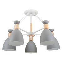 потолочная люстра freya delia fr5033cl-05w серая в Костроме
