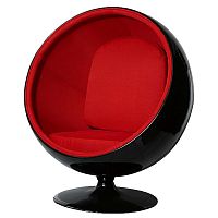 кресло eero ball chair черно-красное в Костроме