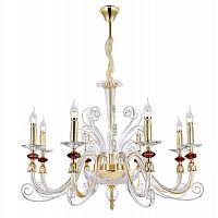 подвесная люстра crystal lux catarina sp8 gold/transparent-cognac в Костроме