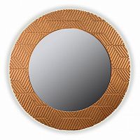 зеркало золотое круглое диаметр 90 см с рельефом полосы fashion bronze в Костроме