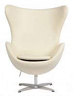 кресло egg chair кожа кремовое в Костроме