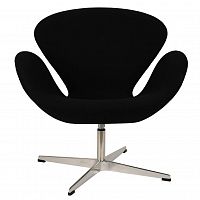 кресло arne jacobsen style swan chair черная шерсть в Костроме