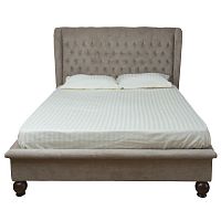 кровать двуспальная 160х200 из велюра бежевая bliss в Костроме