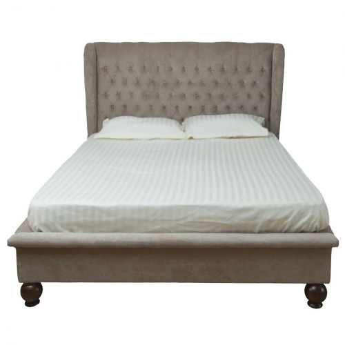 кровать двуспальная 160х200 из велюра бежевая bliss в Костроме