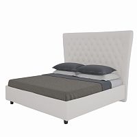 кровать двуспальная 160х200 бежевая из велюра quicksand в Костроме