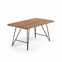 komme стол 160х90 черный, натуральный тик от la forma (ex julia grup) в Костроме