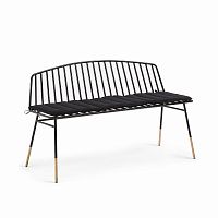 siena bench 120 черный металл черная ткань от la forma (ex julia grup) в Костроме