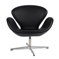 кресло arne jacobsen style swan chair черное в Костроме