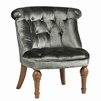 кресло sophie tufted slipper chair микровелюр серое в Костроме