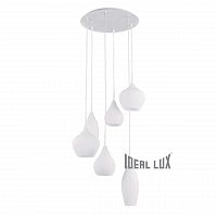 подвесная люстра ideal lux soft sp6 bianco в Костроме