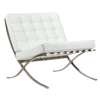 детское кресло barcelona chair кожа белое в Костроме