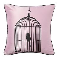 подушка с птичкой в клетке birdie in a cage pink в Костроме