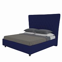 кровать двуспальная 180х200 синяя из велюра quicksand в Костроме