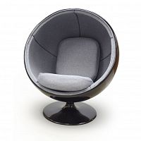 кресло ball chair черно-серое в Костроме