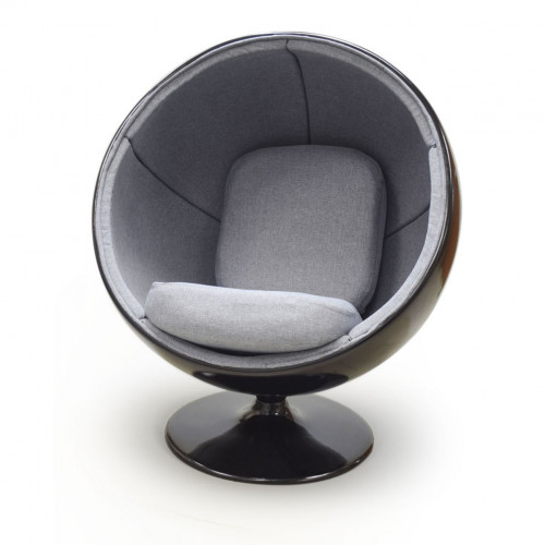 кресло ball chair черно-серое в Костроме