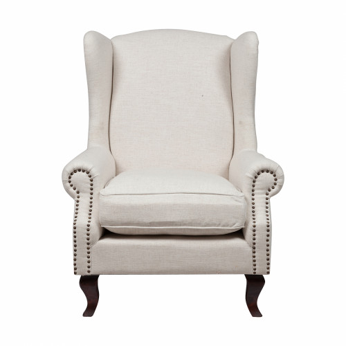 кресло collins wingback chair кремовая ткань в Костроме