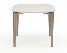 стол обеденный с белой столешницей и коричневыми ножками smooth compact в Костроме