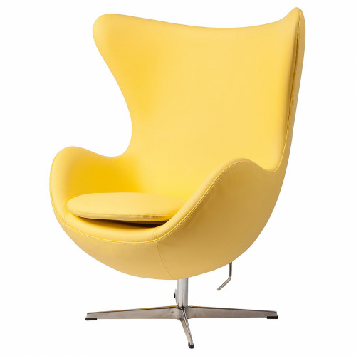 кресло egg chair кожа желтое в Костроме