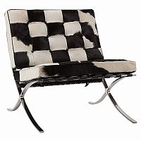 кресло barcelona chair черно-белое в Костроме
