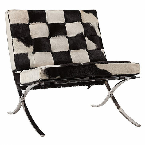кресло barcelona chair черно-белое в Костроме